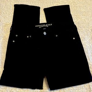 Black American Eagle Jeans. Stretch, short length.